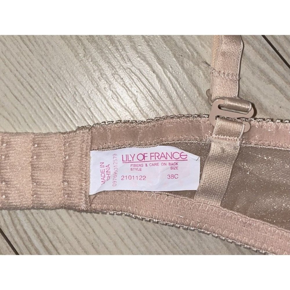 Lily of France 2101122 Strapless Multi Way Balconette Bra UW Shimmery 38C Beige - Picture 6 of 6